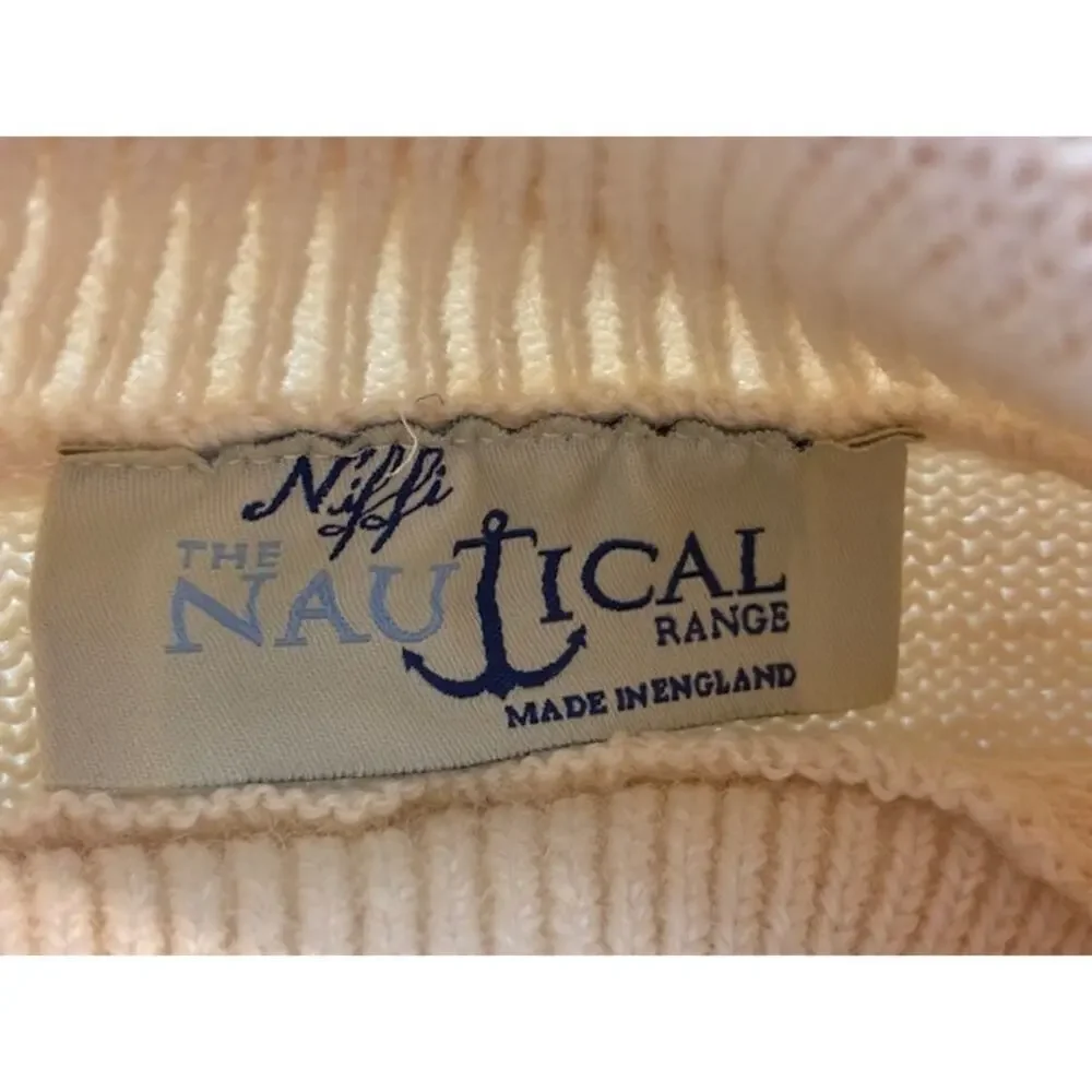 Niffi Sweater Mens XL 100% Pure New Wool Turtleneck Made England‎ Knit Fisherman